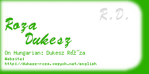 roza dukesz business card